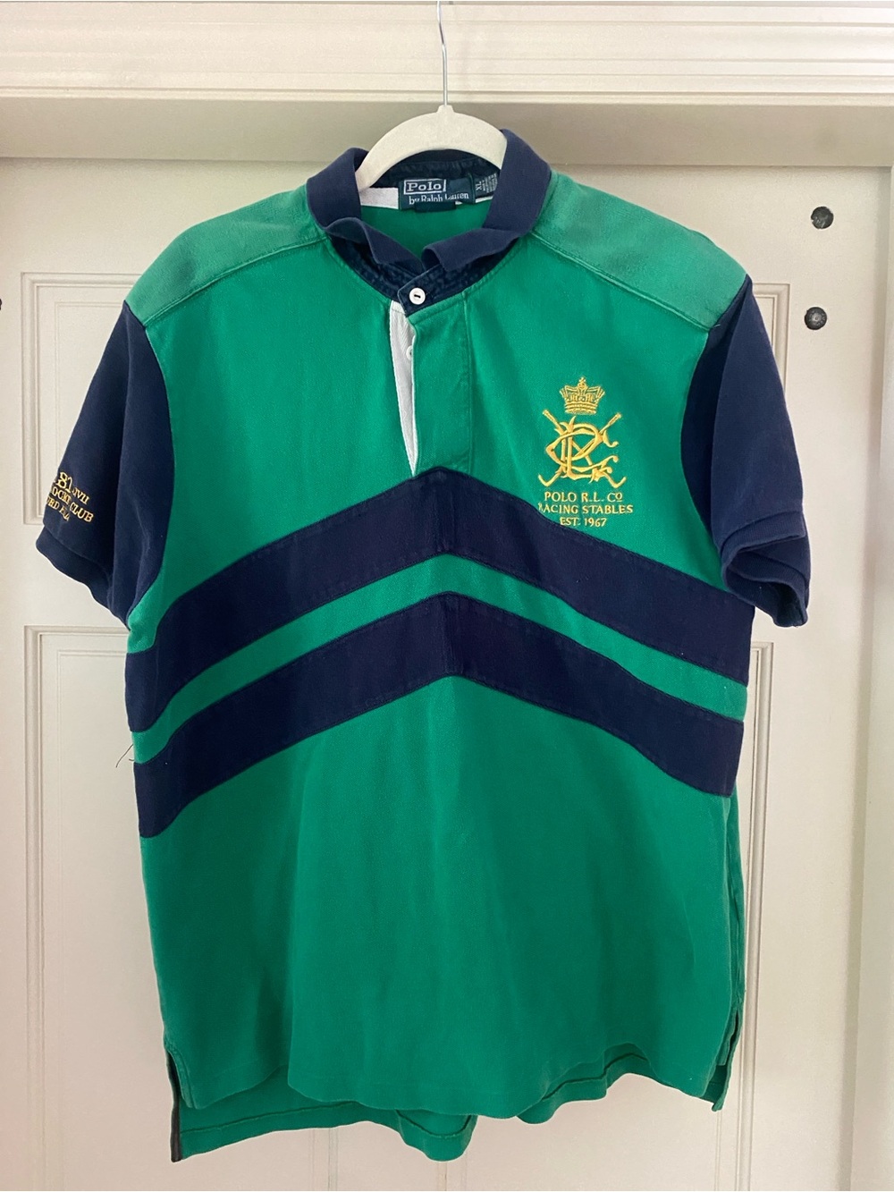 Polo Ralph Lauren MCM 381 LXVII County Jockey Club Bedford Hills green navy polo